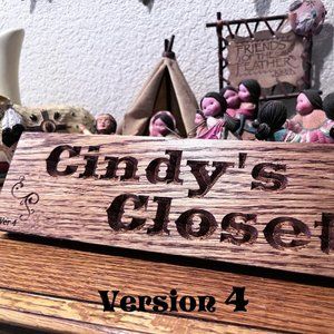 Custom Posh Sign with YOUR Posh store name carved in Oak - Version 4